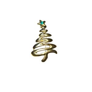 Vintage Christmas Tree Swirl Brooch Pin 3 "